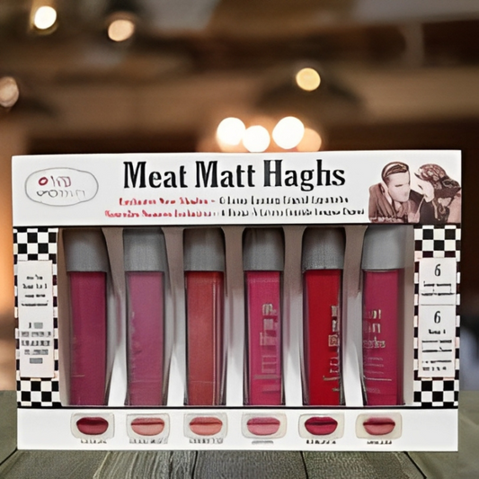 Warda Beauty Meat Matt Haghs - 6 Color Liquid Lipstick Set | Matte & High-Shine Lip Gloss